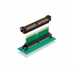 High-speed card edge connector allows flexible stacking heights